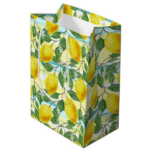 Sac Cadeau Moyen Cuisine méditerranéenne Motif d'art du citron d'ét