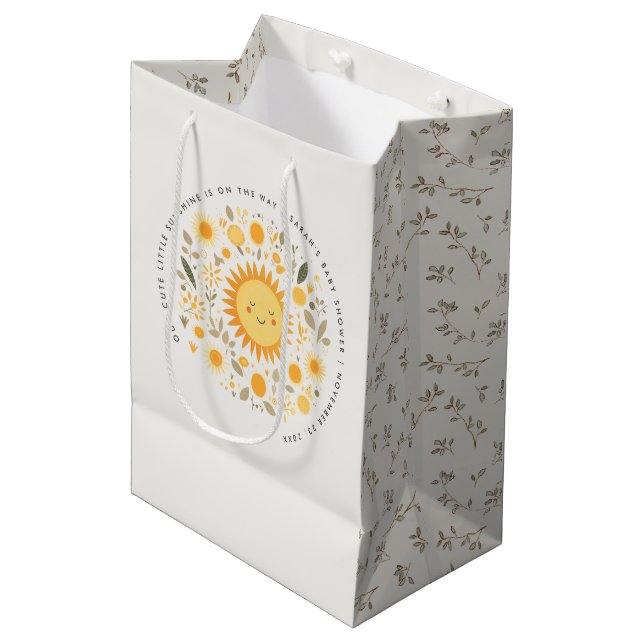 Sac Cadeau Moyen Cuisine Notre Petit Baby shower Soleil Boho (Devant Angle)