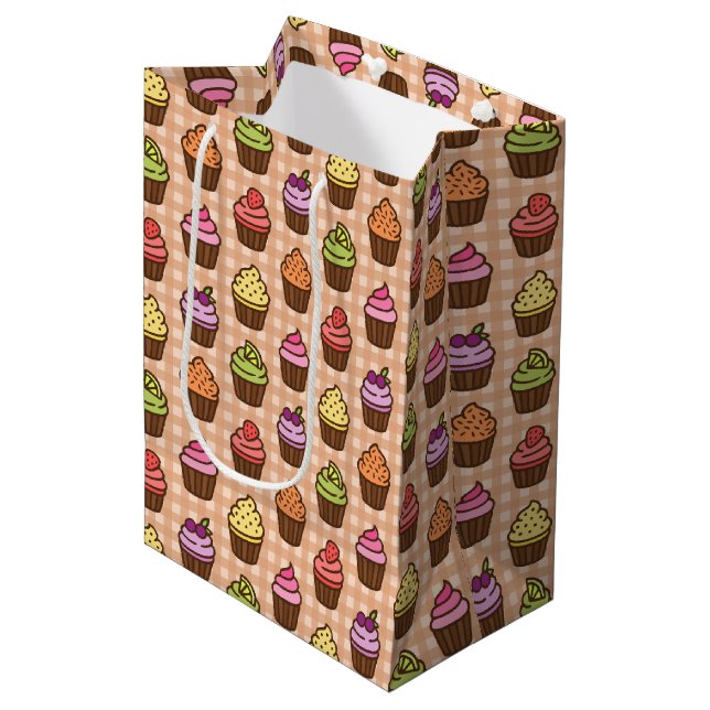 Sac Cadeau Moyen Cupcakes (Devant Angle)