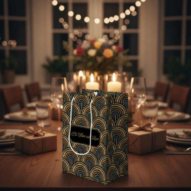 Sac Cadeau Moyen Custom Art Deco Embroidered-Style Paper Bag  (Créateur téléchargé)