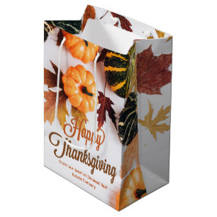 Sac Cadeau Moyen Custom Business Thanksgiving Beau Citrouille