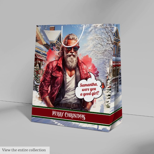 Sac Cadeau Moyen Custom Christmas Gift Bags Funny Santa Organizer (Custom Christmas Gift Bags Funny Santa Organizer)