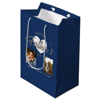 Sac Cadeau Moyen Custom Photo Collage Father's Day Gift