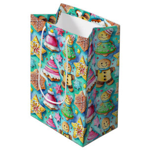 Sac Cadeau Moyen Cute aquarelle Cartographie pain d'épice Cookie