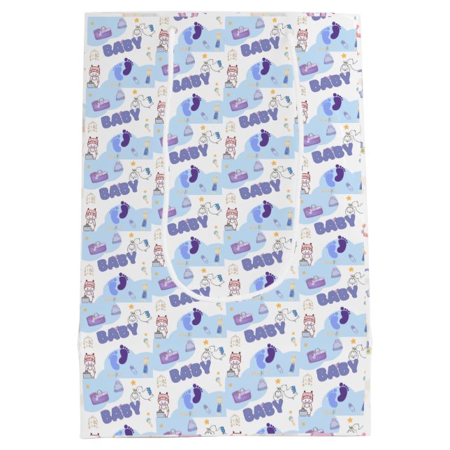 Sac Cadeau Moyen Cute Baby Shower Gift Bag (Dos)