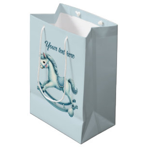 Sac Cadeau Moyen Cute bébé garçons rocking cheval personnalisable