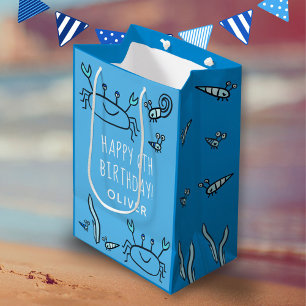Sac Cadeau Moyen Cute Blue Crab Sea Animals Gary Joyeux Anniversair
