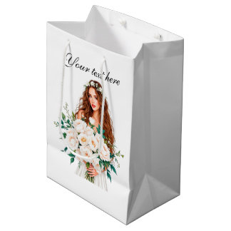 Sac Cadeau Moyen Cute Bridal Shower customizable