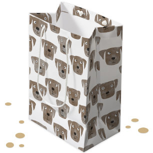 Sac Cadeau Moyen Cute Chocolat Labrador Retriever Chien Motif