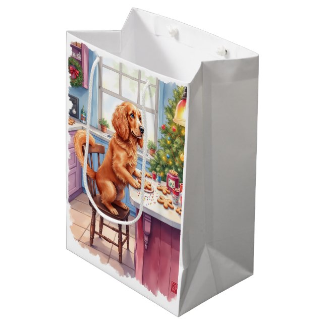 Sac Cadeau Moyen Cute Cocker Spaniel Gingerbread Baking Christmas (Devant Angle)