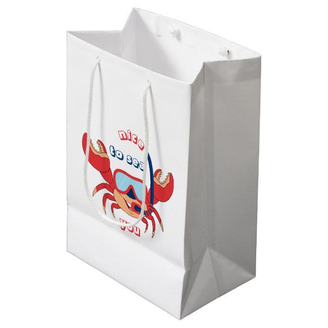 Sac Cadeau Moyen Cute Crab (Devant Angle)