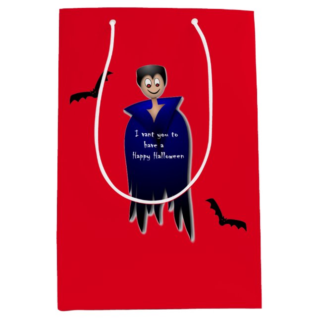 Sac Cadeau Moyen Cute Dracula Halloween (Devant)