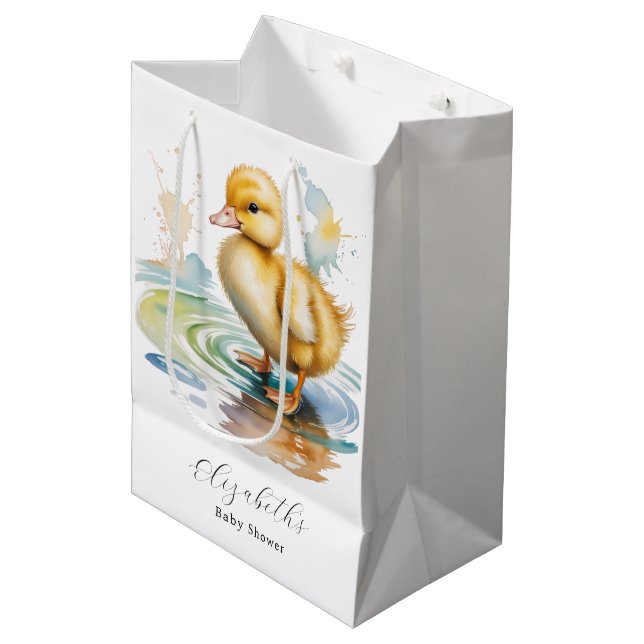 Sac Cadeau Moyen Cute Duckling Gender Neutral Baby Shower (Devant Angle)