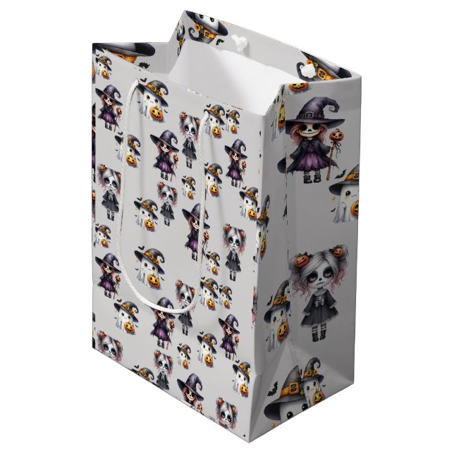 Sac Cadeau Moyen Cute Halloween (Devant Angle)