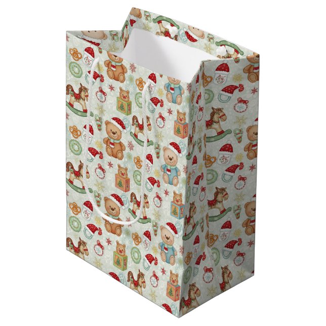 Sac Cadeau Moyen Cute Holiday Toys Gift Bag (Devant Angle)