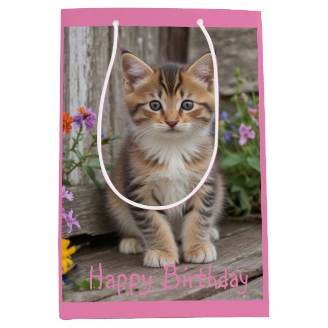 Sac Cadeau Moyen Cute Kitten (Devant)