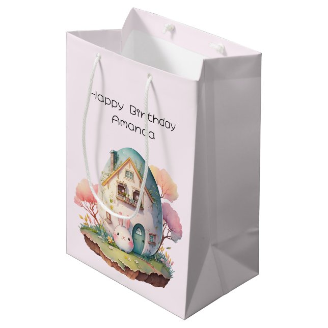 Sac Cadeau Moyen Cute Lapin Lapin Japonais Style Kawaii Anniversair (Devant Angle)