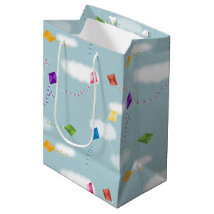 Sac Cadeau Moyen Cute Multicolore Flying Kites Motif pour enfants