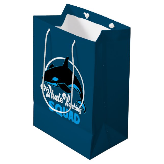 Sac Cadeau Moyen Cute Orca Whale Watching Squad Sea Animal (Devant Angle)