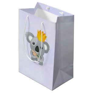 Sac Cadeau Moyen Cute Ours Koala portant une couronne d'or