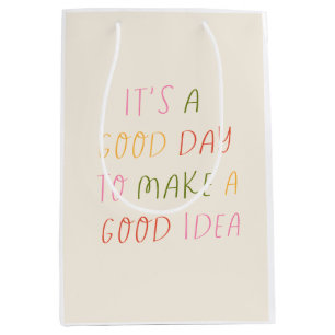 Sac Cadeau Moyen Cute Pastel Hand Lettering Motivational Quote Art 