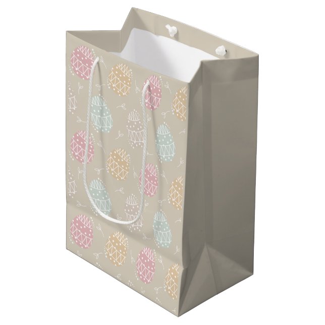 Sac Cadeau Moyen Cute Pastel OEuf de Pâques (Devant Angle)
