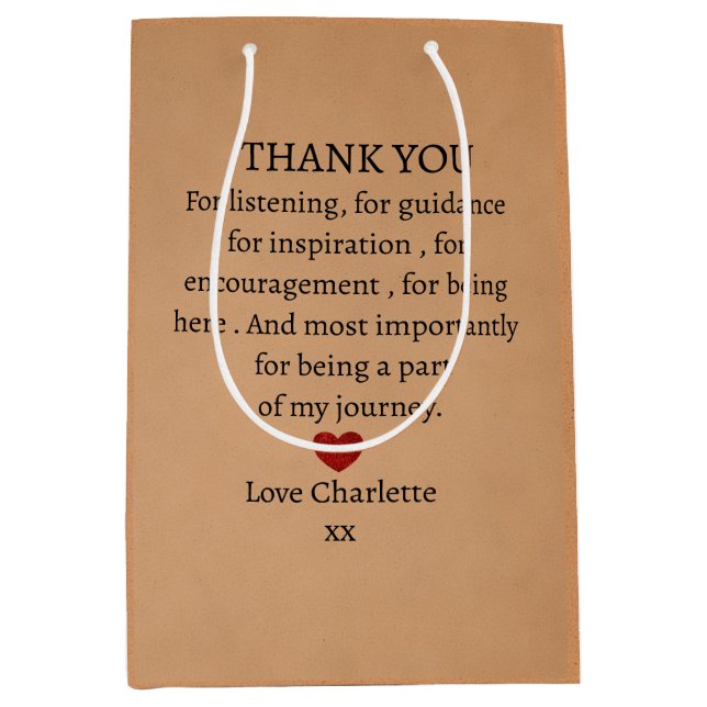 Sac Cadeau Moyen cute personalized thank you love  (Devant)