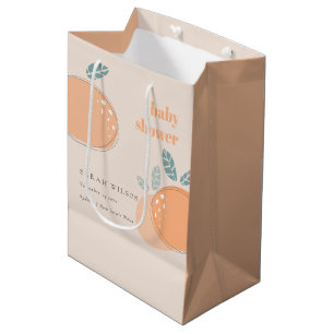 Sac Cadeau Moyen Cute Poche Blush Orange Fruit Baby shower Gras