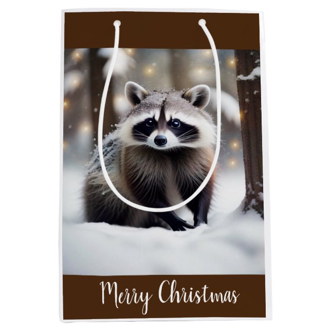 Sac Cadeau Moyen Cute Raccoon (Devant)