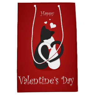 Sac Cadeau Moyen Cute Valentine's Day Chats Amour