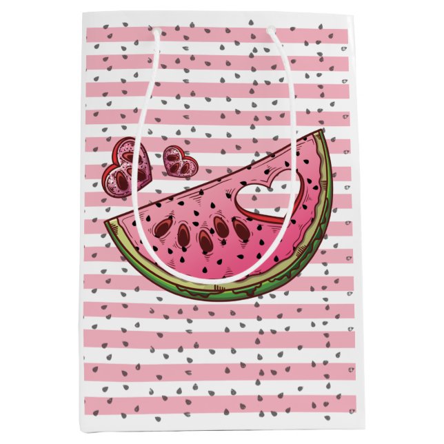 Sac Cadeau Moyen Cute Watermelon thème Anniversaire Fête Favoriser (Devant)
