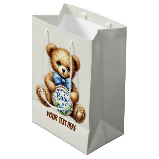 Sac Cadeau Moyen Cute Welcome bébé garçons personnalisables