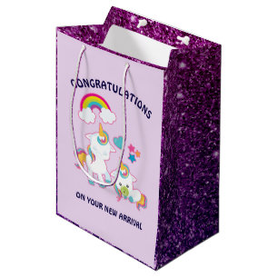 Sac Cadeau Moyen Cute White Unicorns Magique Mama & Baby Félicats