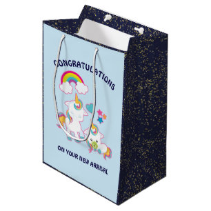 Sac Cadeau Moyen Cute White Unicorns Magique Mama & Baby Félicats