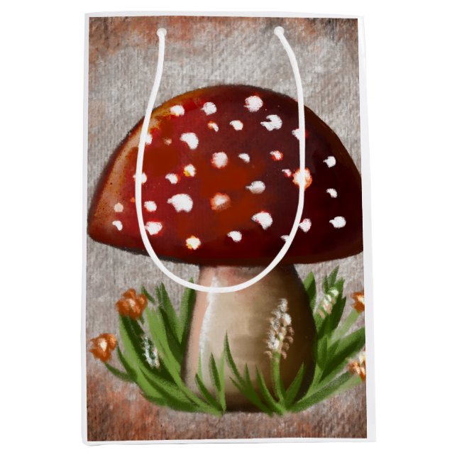 Sac Cadeau Moyen Cute Woodland Mushroom Tissue Paper (Devant)