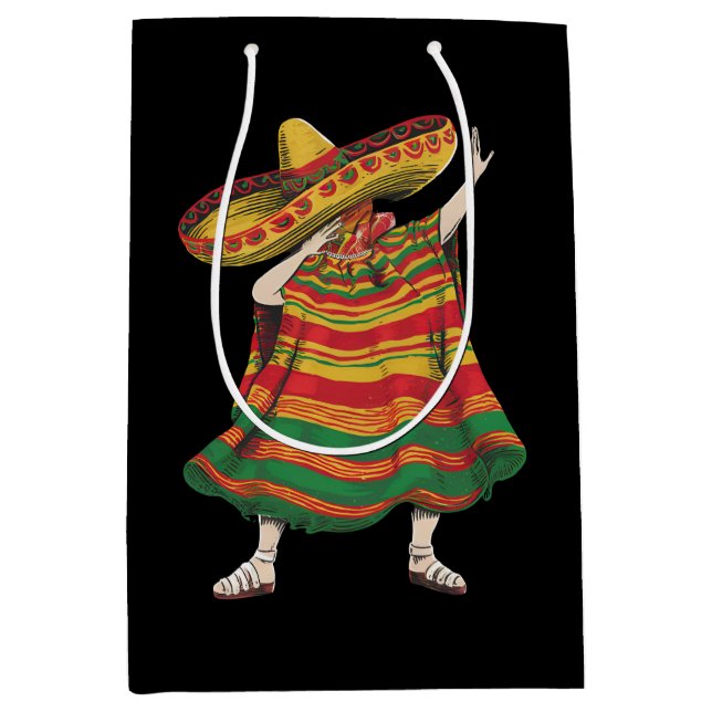 Sac Cadeau Moyen Dabbing Mexican Poncho Cinco De Mayo Fiesta Party (Devant)