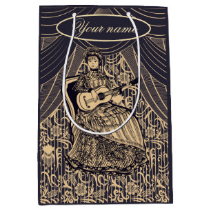 Sac Cadeau Moyen Dame avec guitare