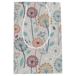 Sac Cadeau Moyen Dandelion Whimsical - Rouge, Jaune, Blanc & Turquo