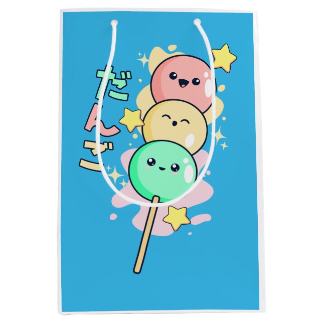 Sac Cadeau Moyen Dango de hanami mignon (Devant)