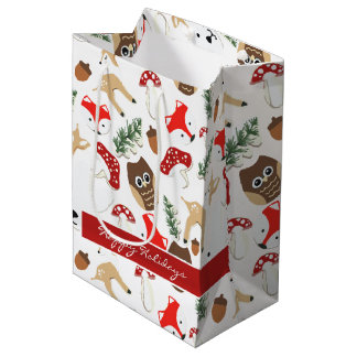 Sac Cadeau Moyen Dans la forêt Motif de Noël