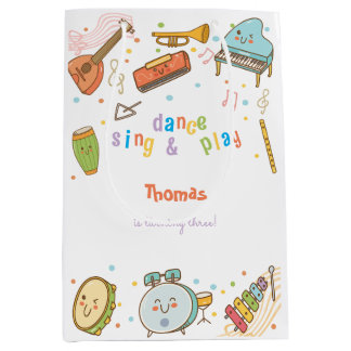 Sac Cadeau Moyen Danse chanter et jouer anniversaire de enfant