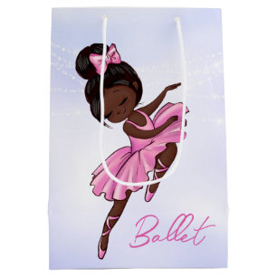 Sac Cadeau Moyen Danse de ballet rose Tutu afro-américaine Ballerin