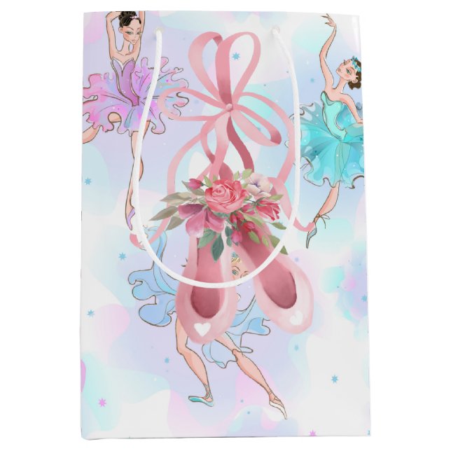 Sac Cadeau Moyen Danseuses de ballet pastel (Devant)