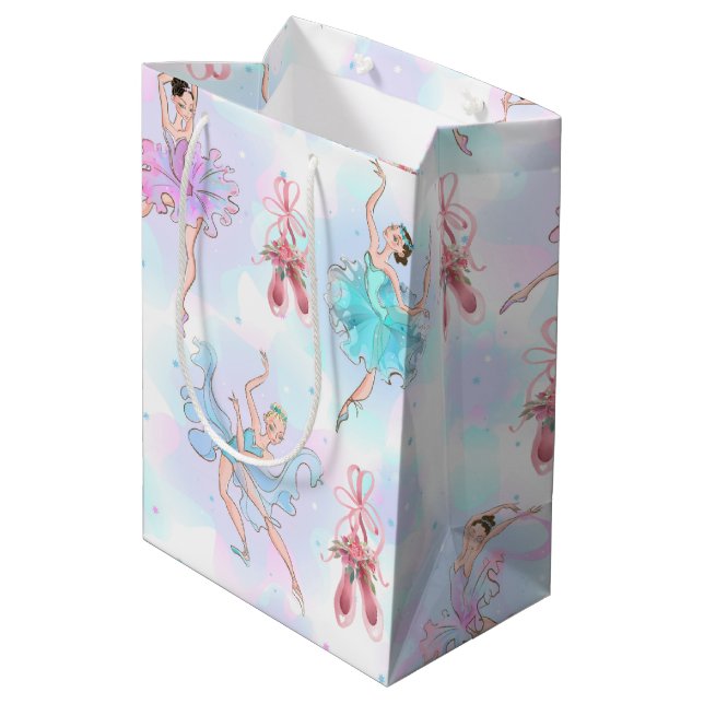 Sac Cadeau Moyen Danseuses de ballet pastel (Dos Angle)