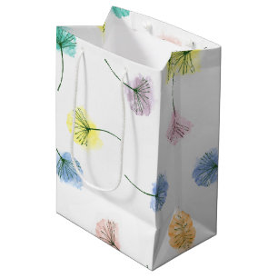 Sac Cadeau Moyen Dansons   Motif floral aquarelle