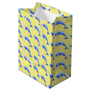 Sac Cadeau Moyen Dauphin bleu vif Dauphin Océan Carton