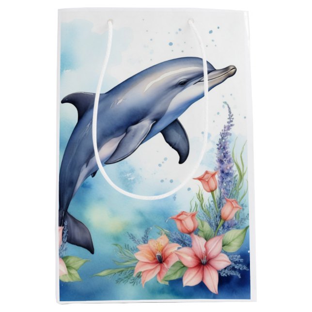 Sac Cadeau Moyen Dauphin de mer (Devant)