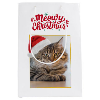 Sac cadeau moyen de Noël personnalisé avec photo M