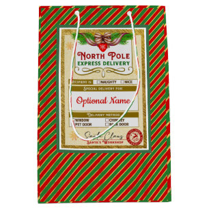 Sac Cadeau Moyen De Santa North Pole Express Mauvais ou Bien
