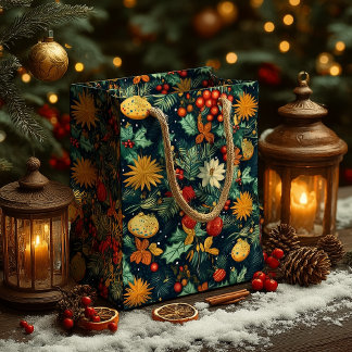 Sac Cadeau Moyen Décorations de Noël avec zone de nom